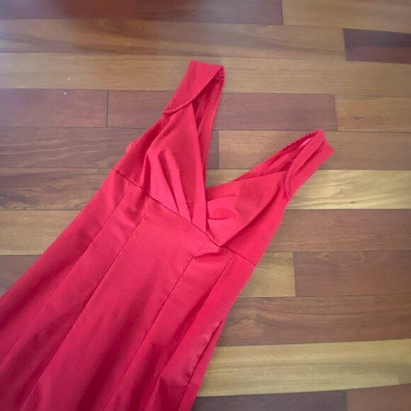Red Bodycon Tank Dress size 3 V Neck - Picture 6 of 9
